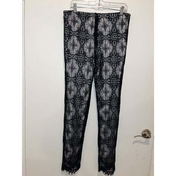 ALEXIS Black Lace Up Pants With Floral Pattern size Medium - Picture 4 of 10